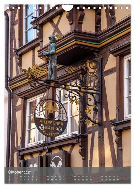 Produktbild: Deutschlands sch&ouml;nste Altstadt - Bad Wimpfen (Wandkalender 2027 DIN A4 hoch), CALVENDO Monatskalender