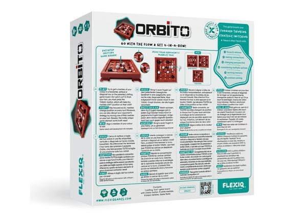 Produktbild: FLEXIQ &ndash; Orbito - Ziel des Spiels ist es, 4 Murmeln einer Farbe in einer horiz