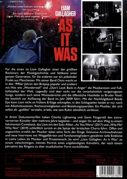 Liam Gallagher: As it was