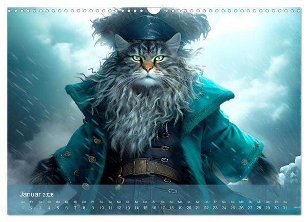 Produktbild: Charaktiere Katzen dieser Welt (Wandkalender 2026 DIN A3 quer), CALVENDO Monatskalender