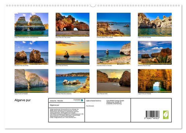 Produktbild: Algarve pur (hochwertiger Premium Wandkalender 2026 DIN A2 quer), Kunstdruck in Hochglanz