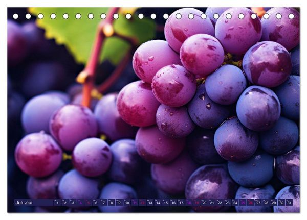 Produktbild: BLAU - Gem&uuml;se und Obst - Farbexplosion (Tischkalender 2026 DIN A5 quer), CALVENDO Monatskalender