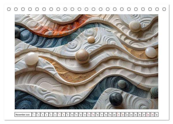 Produktbild: Augenmeditation im Zen Garten (Tischkalender 2026 DIN A5 quer), CALVENDO Monatskalender