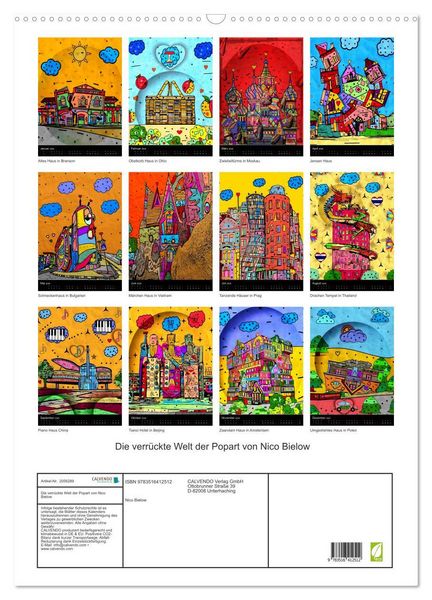Produktbild: Die verr&uuml;ckte Welt der Popart von Nico Bielow (Wandkalender 2026 DIN A2 hoch), CALVENDO Monatskalender