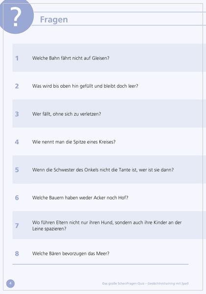 Produktbild: Das gro&szlig;e Scherzfragen-Quiz f&uuml;r Senioren
