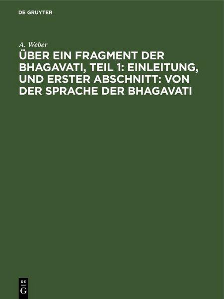 Produktbild: Einleitung, und Erster Abschnitt: von der Sprache der Bhagavati