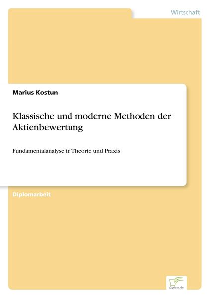 Produktbild: Klassische und moderne Methoden der Aktienbewertung