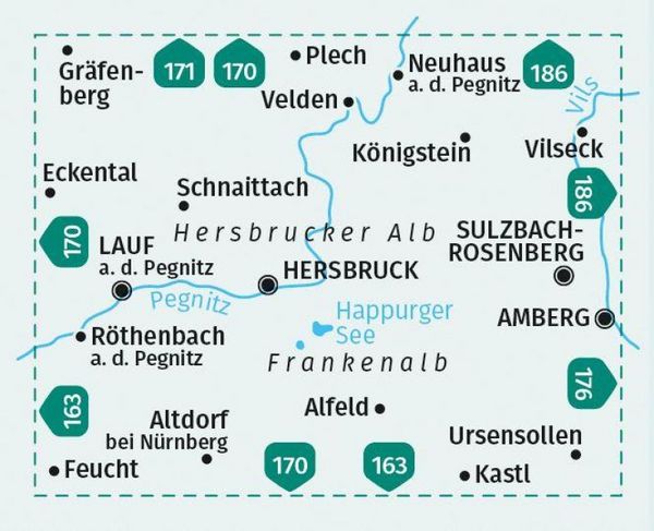 Produktbild: KOMPASS Wanderkarte 172 N&uuml;rnberger Land, Hersbrucker Alb 1:50.000