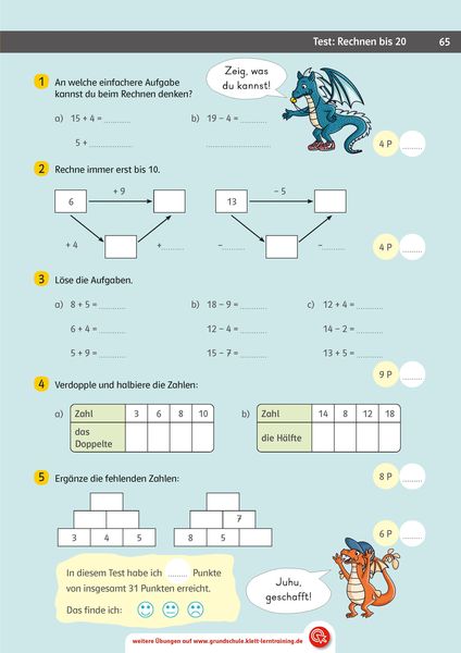 Produktbild: Klett Team Drachenstark: Das gro&szlig;e Trainingsbuch Mathe 1. Klasse
