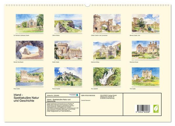 Produktbild: Irland - Spektakul&auml;re Natur und Geschichte (hochwertiger Premium Wandkalender 2027 DIN A2 quer), Kunstdruck in Hochglanz