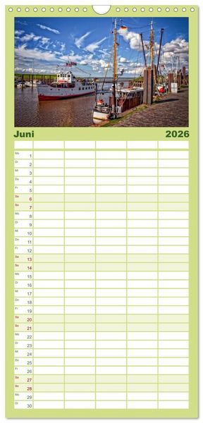 Produktbild: Familienplaner 2026 - Friesland - Nordseebad Dangast mit 5 Spalten (Wandkalender, 21 x 45 cm) CALVENDO