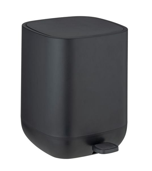 Produktbild: Bad-Accessoire Set Mod. Davos Schwarz, mit Treteimer 5 Liter
