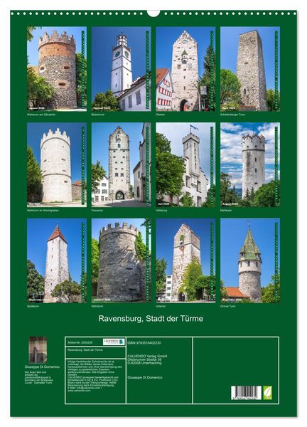 Produktbild: Ravensburg, Stadt der T&uuml;rme (Wandkalender 2026 DIN A2 hoch), CALVENDO Monatskalender