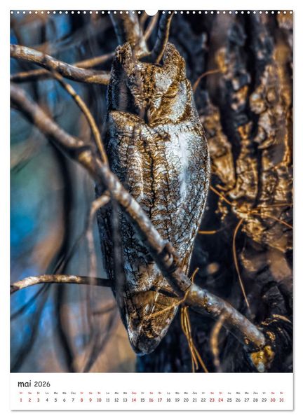 Produktbild: Une vie de hibou les oiseaux (Calendrier mural 2026 DIN A2 horizontal) calendrier de bureau