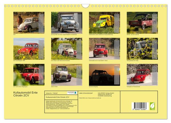 Produktbild: Kultautomobil Ente Citro&euml;n 2CV (Wandkalender 2025 DIN A3 quer), CALVENDO Monatskalender