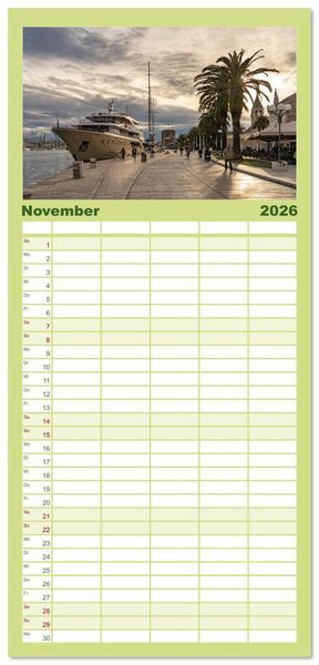 Produktbild: Familienplaner 2026 - Kroatien - Welterbe Trogir mit 5 Spalten (Wandkalender, 21 x 45 cm) CALVENDO