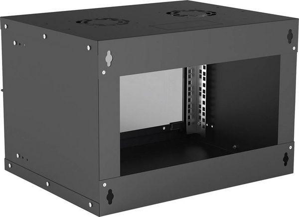 Produktbild: Intellinet Basic Line 6HE 19 Zoll Wandgeh&auml;use (B x H x T) 540 x 353 x 400 mm 6 HE Schwarz (RAL 9005)