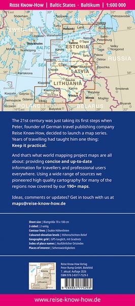 Produktbild: Reise Know-How Landkarte Baltikum | Baltic States (1:600.000): Estland, Lettland, Litauen und Region Kaliningrad