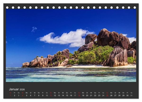 Produktbild: Seychellen Traumstr&auml;nde im Paradies (Tischkalender 2026 DIN A5 quer), CALVENDO Monatskalender