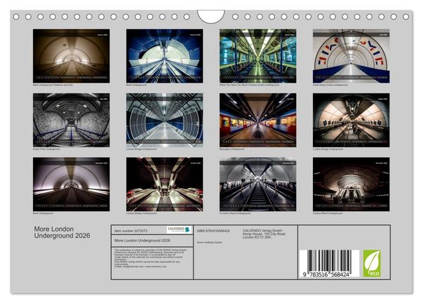 Produktbild: More London Underground 2026 (Wall Calendar 2026 DIN A4 landscape), CALVENDO 12 Month Wall Calendar