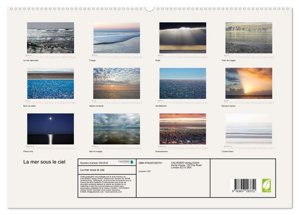 Produktbild: La mer sous le ciel (Calendrier mural 2026 DIN A2 vertical) calendrier de bureau
