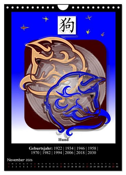 Produktbild: Chinesisches Horoskop (Wandkalender 2026 DIN A4 hoch), CALVENDO Monatskalender