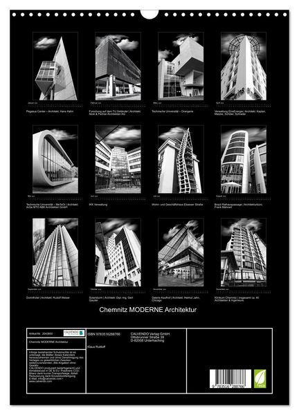 Produktbild: Chemnitz MODERNE Architektur (Wandkalender 2026 DIN A3 hoch), CALVENDO Monatskalender