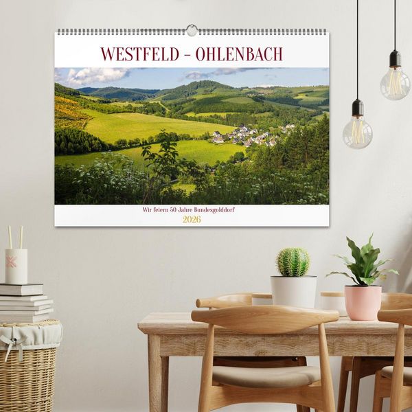 Produktbild: Westfeld-Ohlenbach - Wir feiern 50 Jahre Bundesgolddorf (Wandkalender 2026 DIN A2 quer), CALVENDO Monatskalender