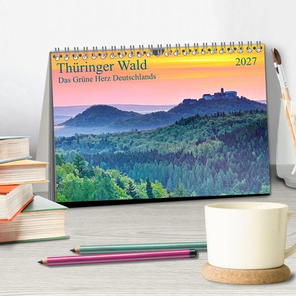 Produktbild: Th&uuml;ringer Wald Das Gr&uuml;ne Herz Deutschlands (Tischkalender 2027 DIN A5 quer), CALVENDO Monatskalender