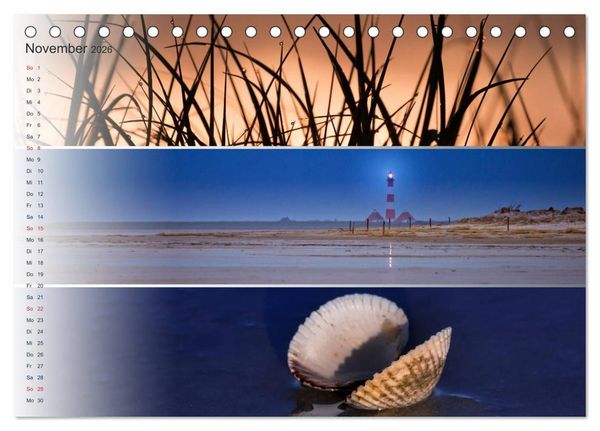 Produktbild: K&uuml;stenstreifen an der Nordsee (Tischkalender 2026 DIN A5 quer), CALVENDO Monatskalender