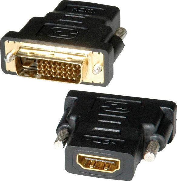 Roline 12.03.3116 Adapter [1x DVI-Stecker 24+1pol. - 1x HDMI-Buchse] Schwarz