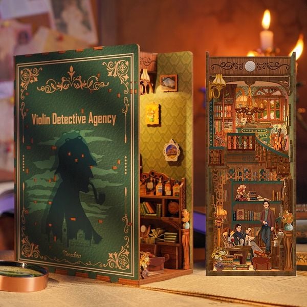 Book Nook DIY Bücherecke Violin Detective Agency