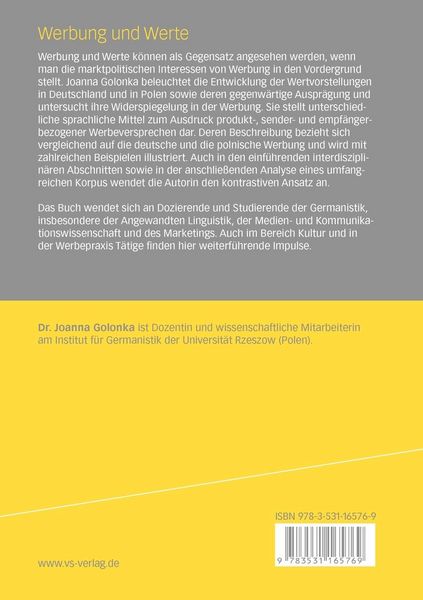 Produktbild: Werbung und Werte