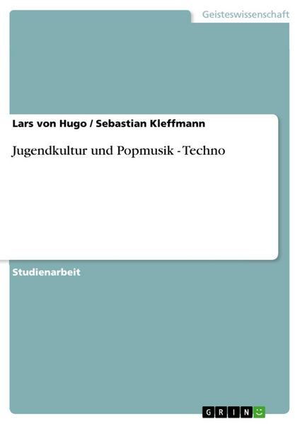 Produktbild: Jugendkultur und Popmusik - Techno