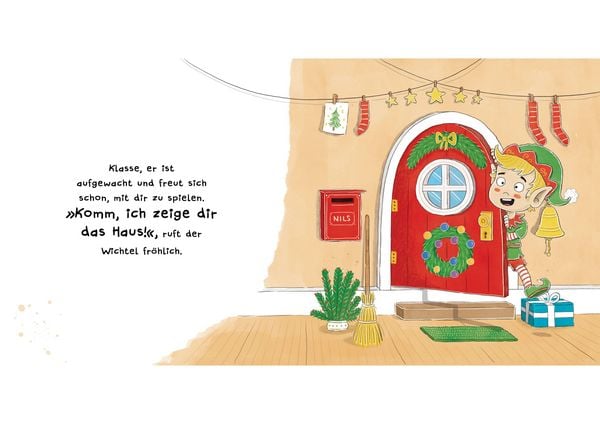Produktbild: Weck den Weihnachtswichtel. Ein Weihnachts-Mitmachbuch.Zum Sch&uuml;tteln, Schaukeln, Pusten und mehr. Von 2 bis 4 Jahren