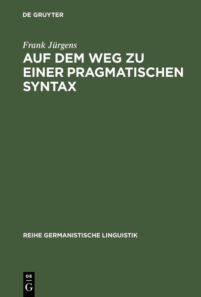 Produktbild: Auf dem Weg zu einer pragmatischen Syntax
