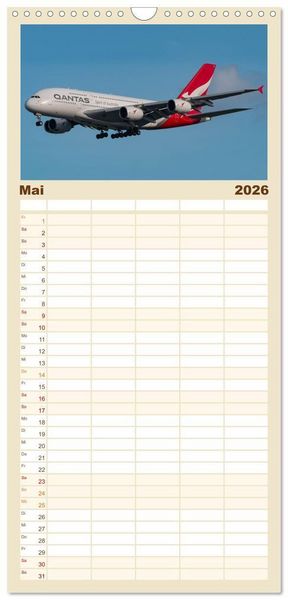 Produktbild: Familienplaner 2026 - Die Faszination der Quadjets mit 5 Spalten (Wandkalender, 21 x 45 cm) CALVENDO