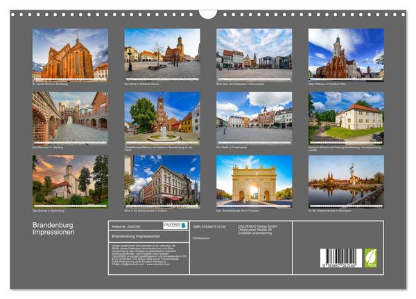 Produktbild: Brandenburg Impressionen (Wandkalender 2026 DIN A3 quer), CALVENDO Monatskalender