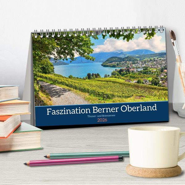 Produktbild: Faszination Berner Oberland - Thuner- und Brienzersee (Tischkalender 2026 DIN A5 quer), CALVENDO Monatskalender