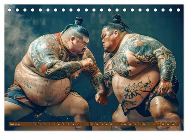 Produktbild: Sumo - Japans schwere Ringer (Tischkalender 2026 DIN A5 quer), CALVENDO Monatskalender