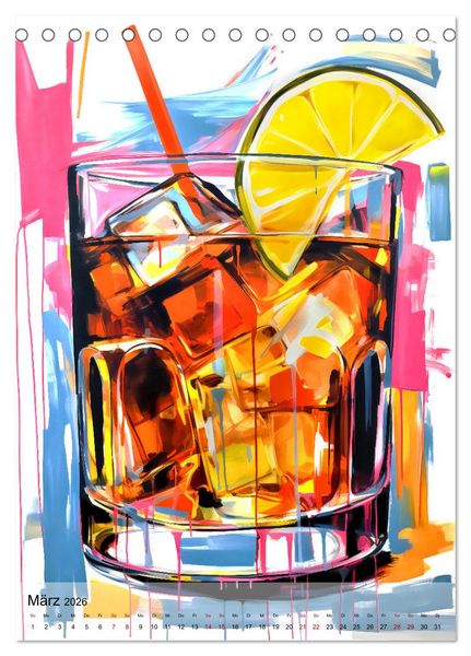 Produktbild: Abstrakte Cocktail-Palette! (Tischkalender 2026 DIN A5 hoch), CALVENDO Monatskalender