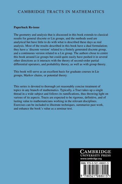 Produktbild: Analysis and Geometry on Groups