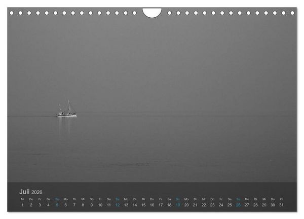 Produktbild: Seest&uuml;cke. Schwarzwei&szlig;e Nordseeimpressionen 2026 (Wandkalender 2026 DIN A4 quer), CALVENDO Monatskalender