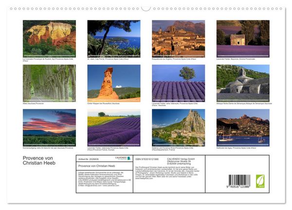 Produktbild: Provence von Christian Heeb (hochwertiger Premium Wandkalender 2026 DIN A2 quer), Kunstdruck in Hochglanz