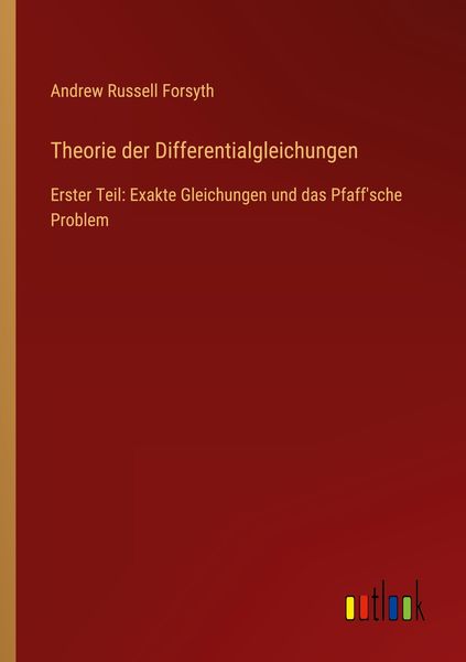 Produktbild: Theorie der Differentialgleichungen