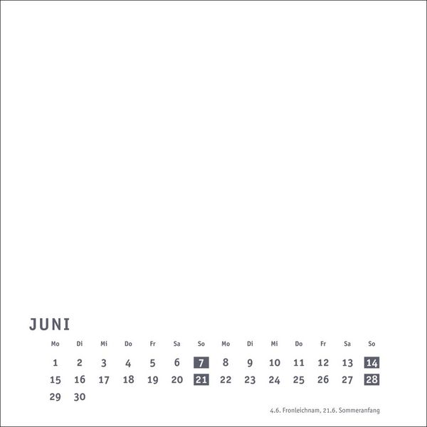 Produktbild: Premium-Bastelkalender weiß klein 2026
