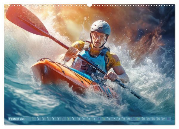 Produktbild: Kayak Wildwasser Sport (hochwertiger Premium Wandkalender 2026 DIN A2 quer), Kunstdruck in Hochglanz