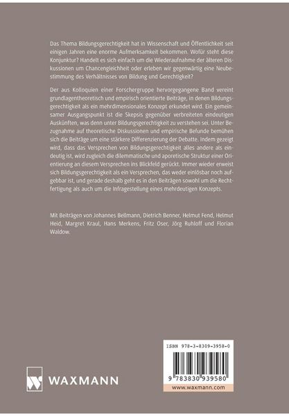 Produktbild: Bildungsgerechtigkeit als Versprechen