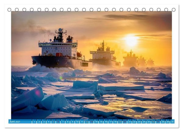 Produktbild: Eisbrecher in der Arktis (Tischkalender 2027 DIN A5 quer), CALVENDO Monatskalender