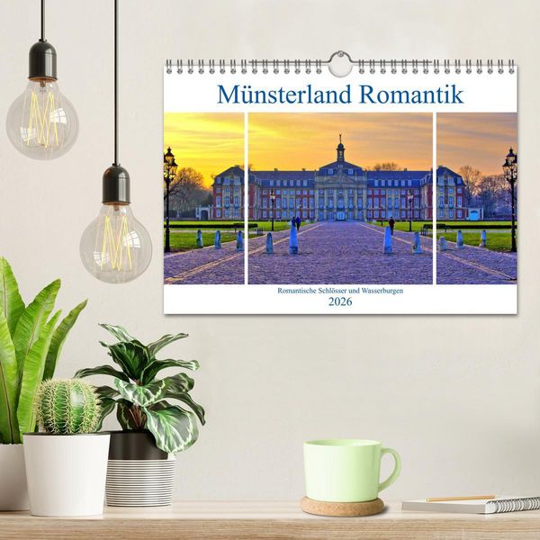 Produktbild: M&uuml;nsterland Romantik - Romantische Schl&ouml;sser und Wasserburgen (Wandkalender 2026 DIN A4 quer), CALVENDO Monatskalender
